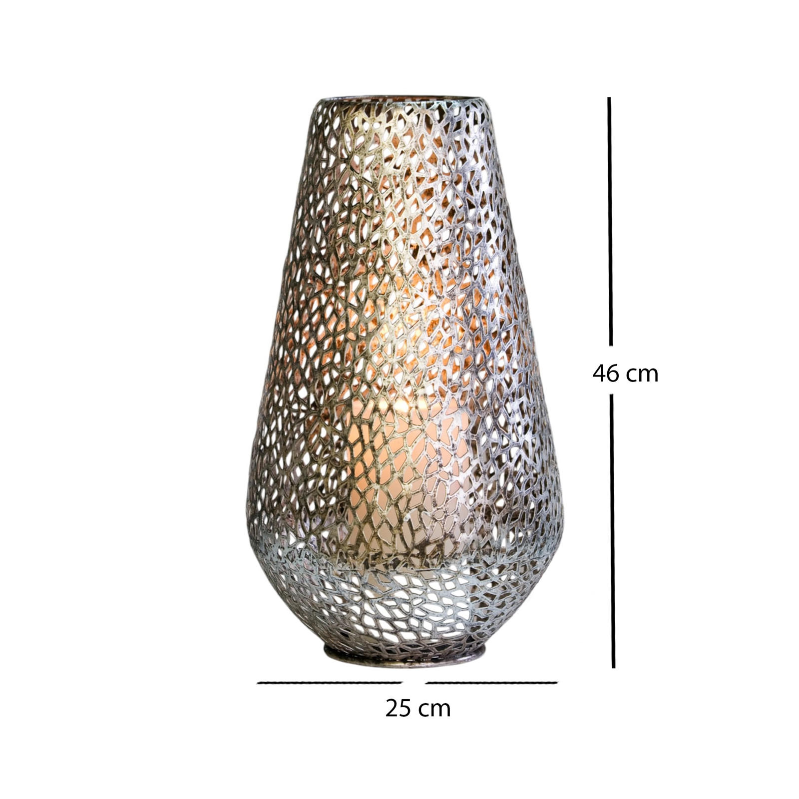 BODENWINDLICHT PLATA Metall antik-silber - Silberfarben, Metall (25/46/25cm) - DESIGN DELIGHTS