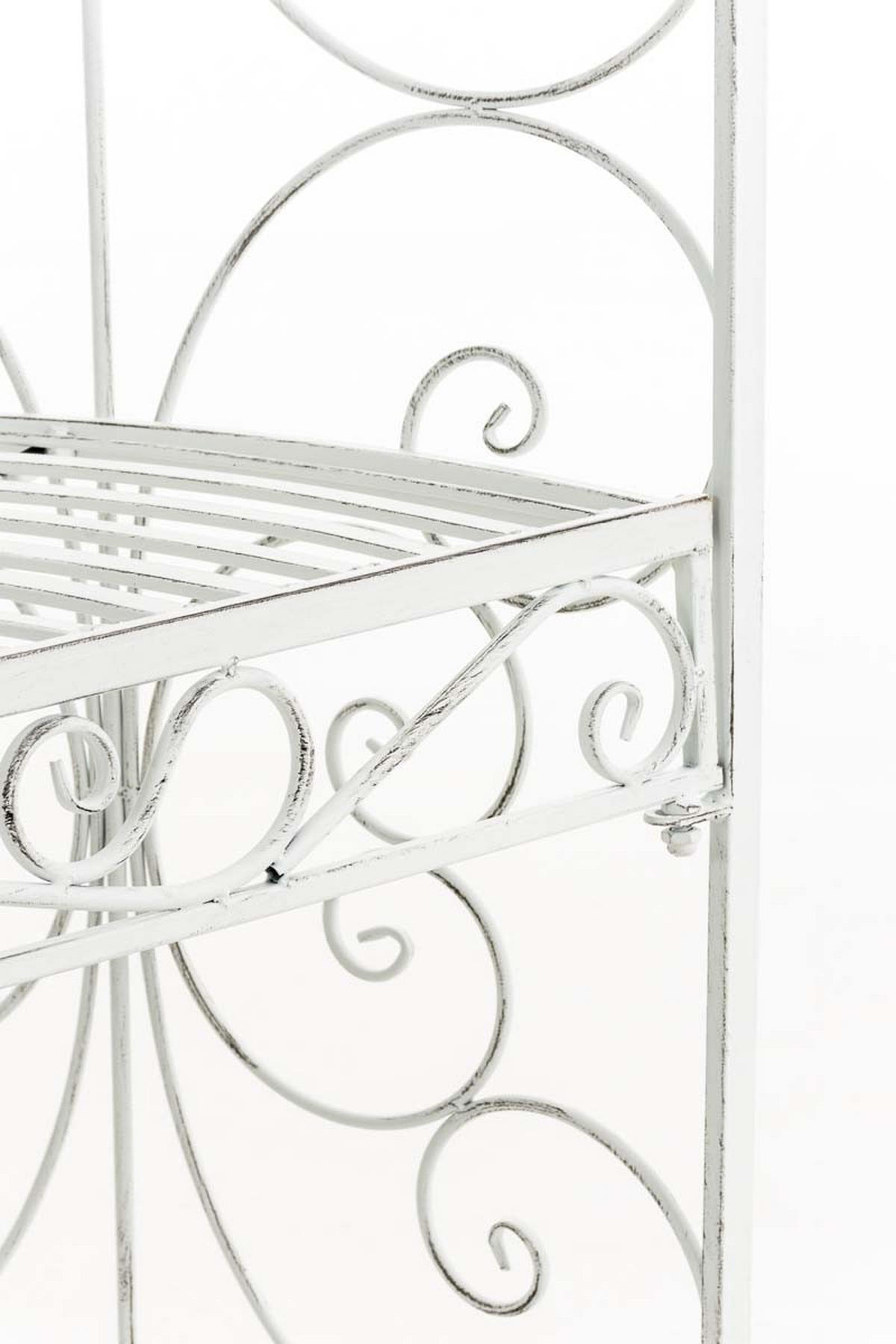 HALBPAVILLON mit Sitzbank Boston Metall Antik weiß Gartenbank - Weiß, Metall (120/178/58cm) - DELUKE