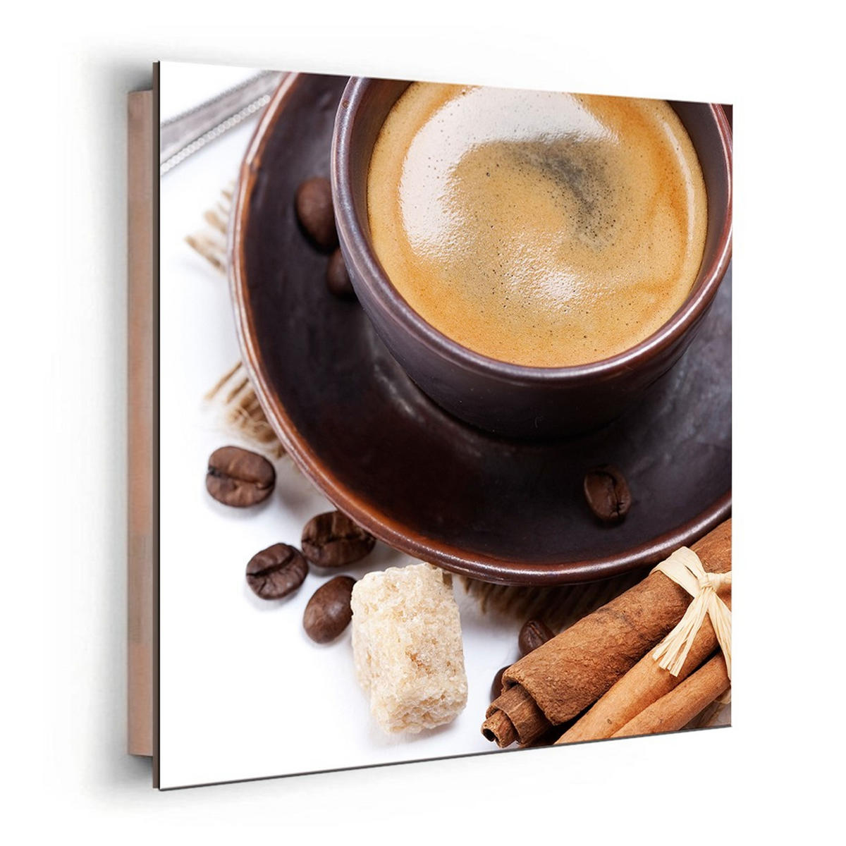BILD 30x30 cm Küche Kaffee braun beige - Beige, Holzwerkstoff (30/30/2cm) - artissimo