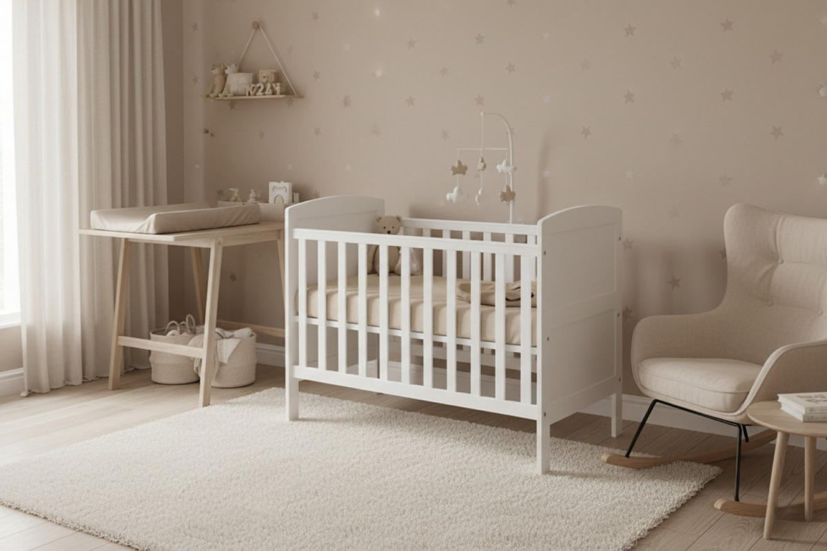 BABYBETT Småland - Weiß, Holzwerkstoff (60/120cm)