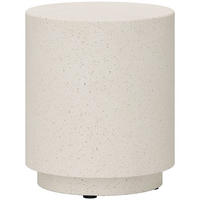 BEISTELLTISCH mit Stein-Optik, Ø37 x 43 cm, Cremeweiß - Creme, Naturmaterialen (37/37/43cm) - HOMCOM