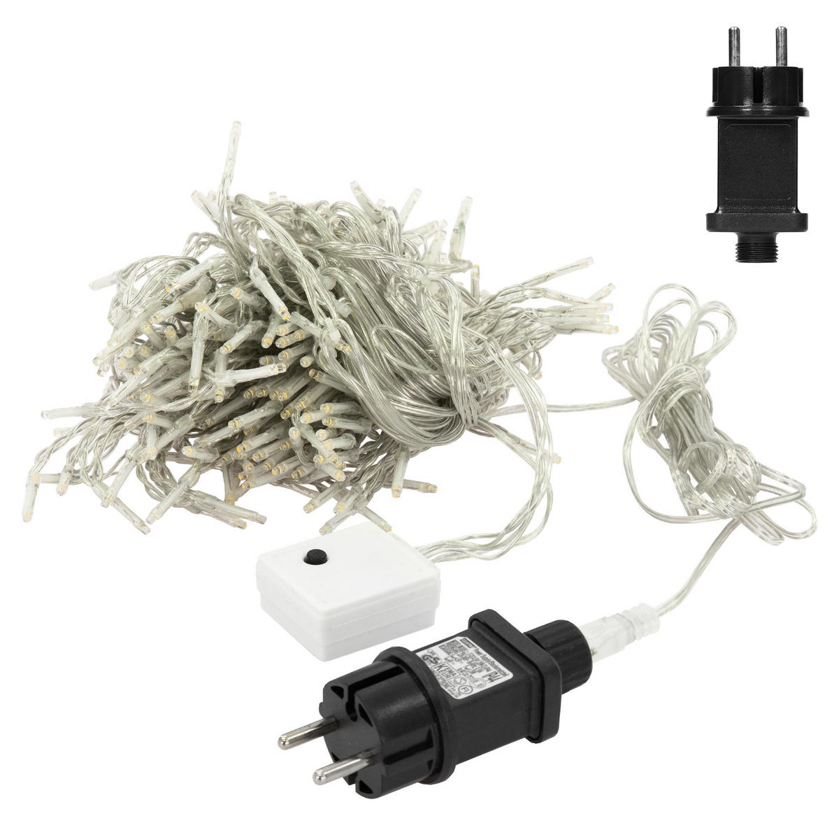 LICHTERKETTE Vorhang 200 cm mit 240 LED Kaltweiß - Weiß, Kunststoff (200cm) - ECD-Germany