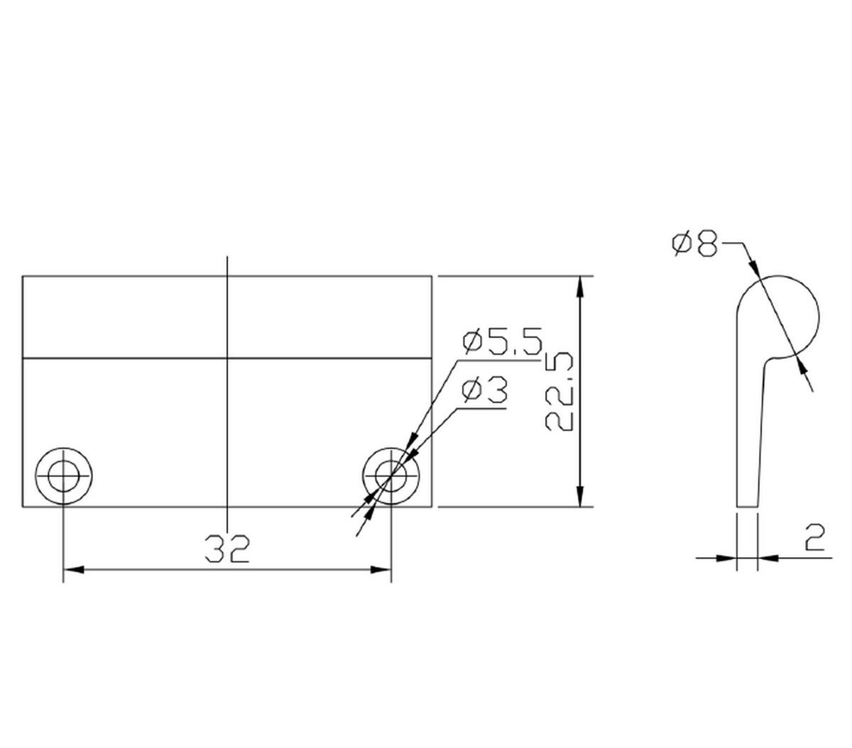 SPIEGELSCHRANKGRIFF BA 32mm Türgriff Schwarz Spiegelschrank Türöffner Badgriff - Schwarz, Metall (4/0.3/0.2cm)