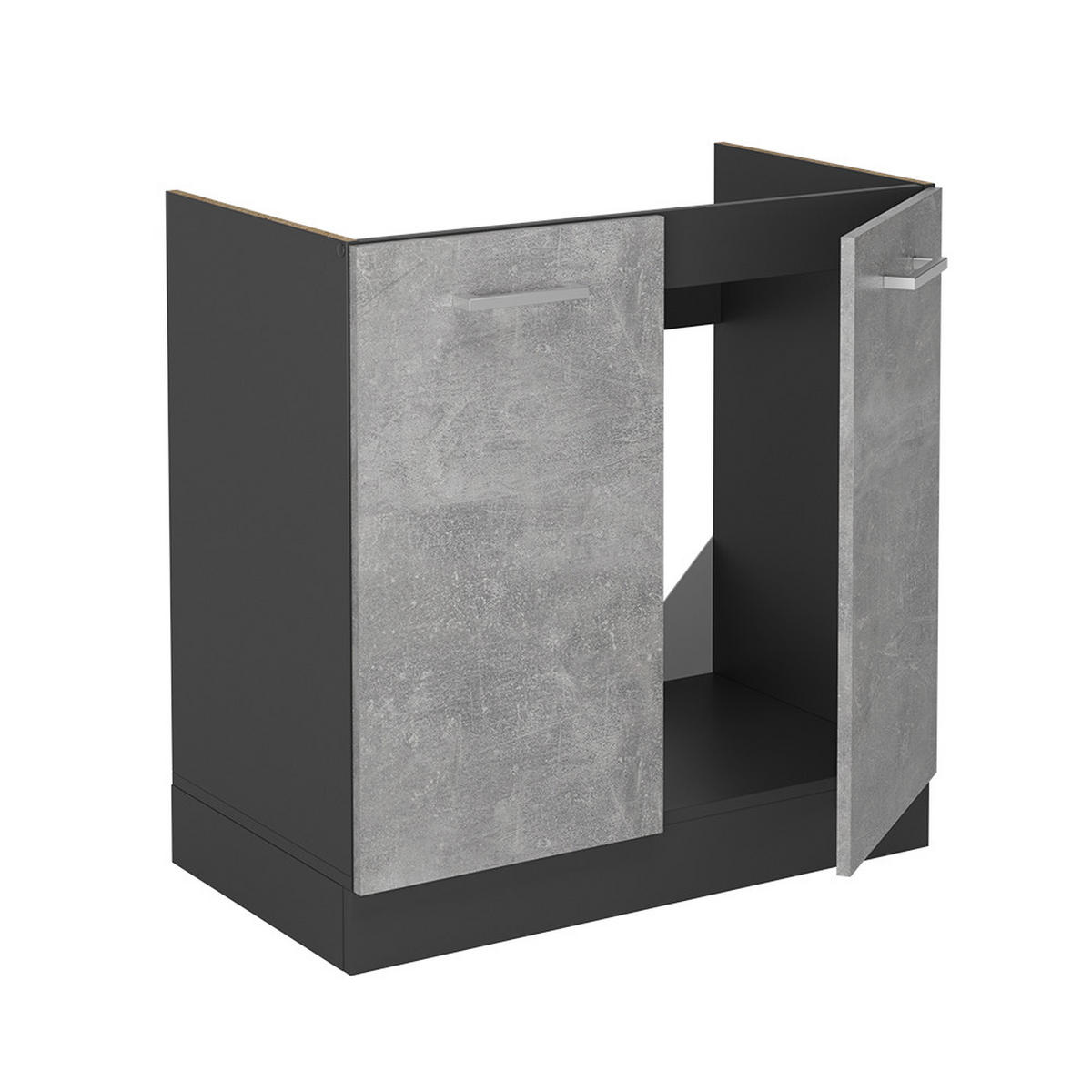 SKŘÍŇKA POD DŘEZ R-Line Beton - šedá/antracitová, kompozitní dřevo (80/81.6/60cm) - Vicco