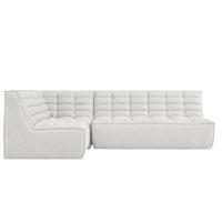 ROHOVÁ SEDAČKA modulární ve tvaru L, plyšová tkanina Pop, Ice, Levá strana, LAZY L Mini - bílá, dřevo (253/173cm) - Kaiser Möbel