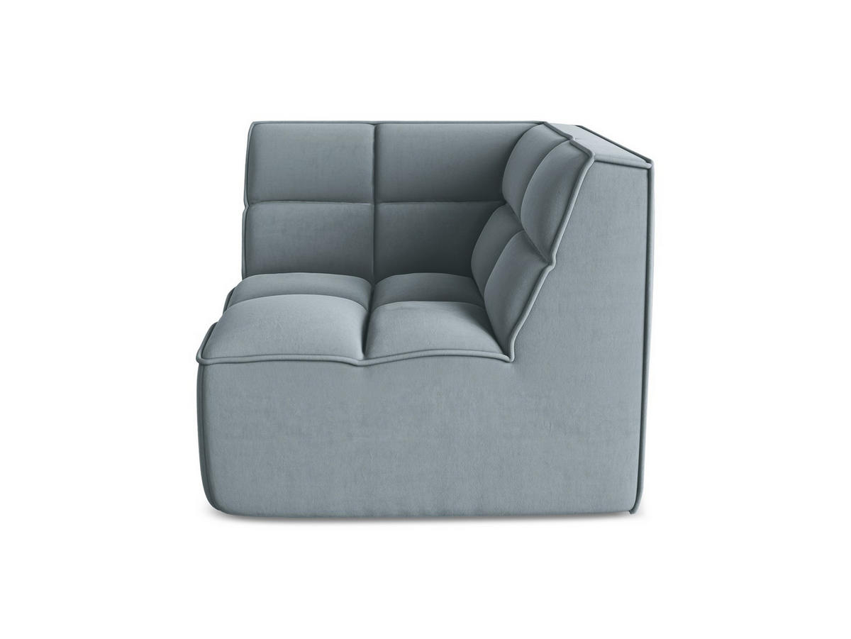 SOFAELEMENT Samt Stoff Blau - Blau/Schwarz, Kunststoff/Textil (98/75/98cm) - Makamii