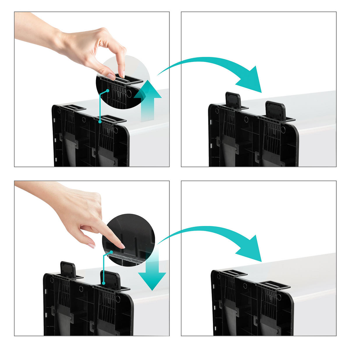 MÜLLTRENNSYSTEM TMH2X30 2x30L 2 Fächer Mülleimer Pulverbeschichteter Stahl Weiß - Weiß, Metall (47/72/32cm) - SVITA