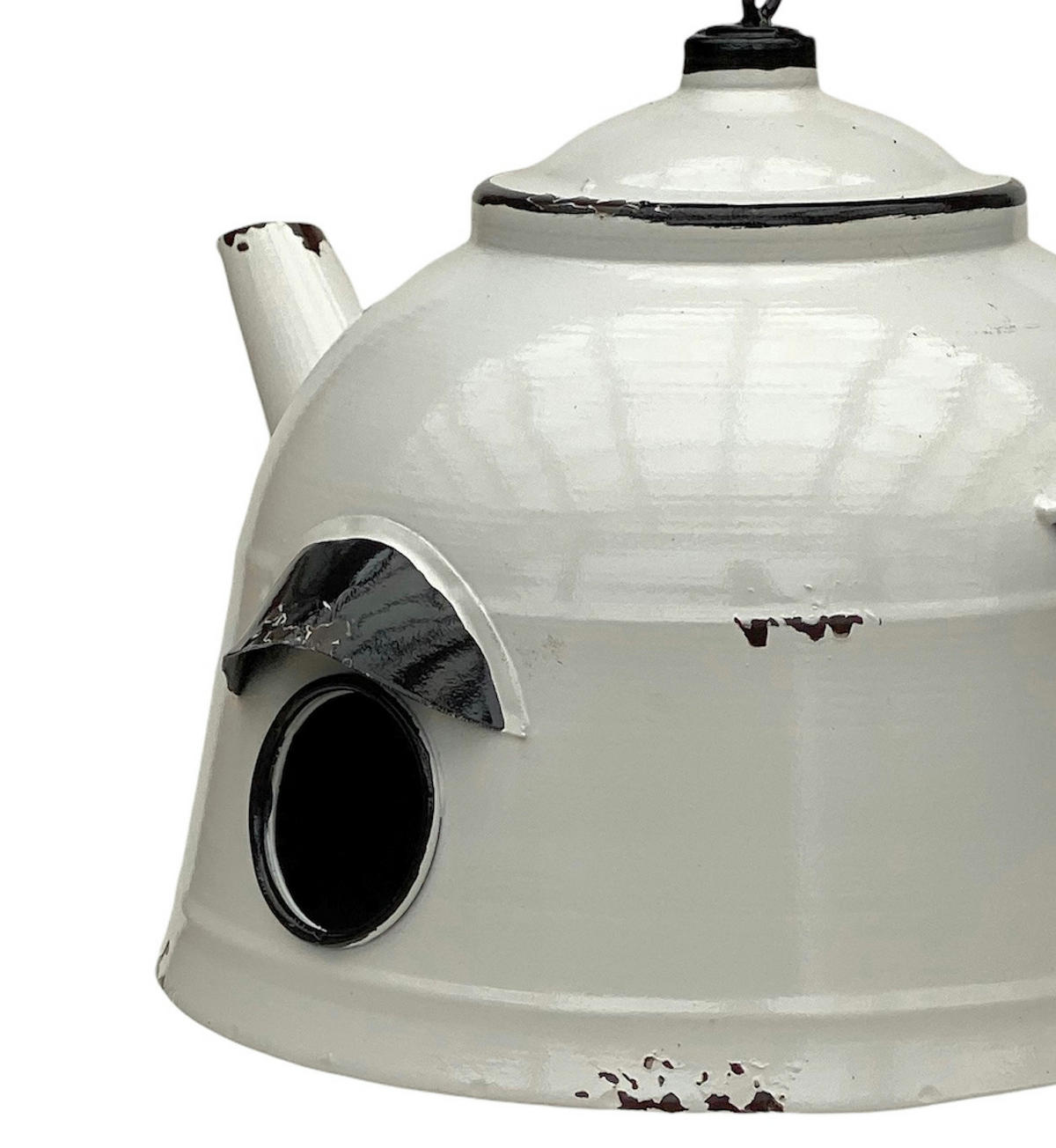 VOGELHAUS Teekessel wetterfest zum Aufhängen Metall 521862 - Weiß, Metall (34/70/21cm) - DanDiBo