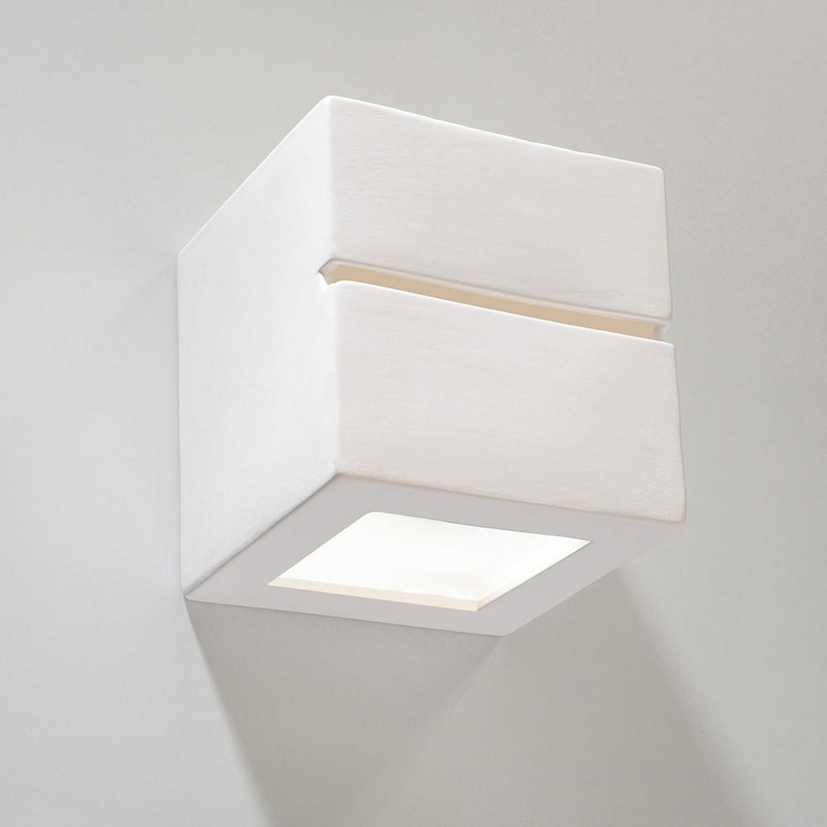 WANDLEUCHTE Keramik Weiß Up & Down Beleuchtung - Weiß, Keramik (15/15/15cm)