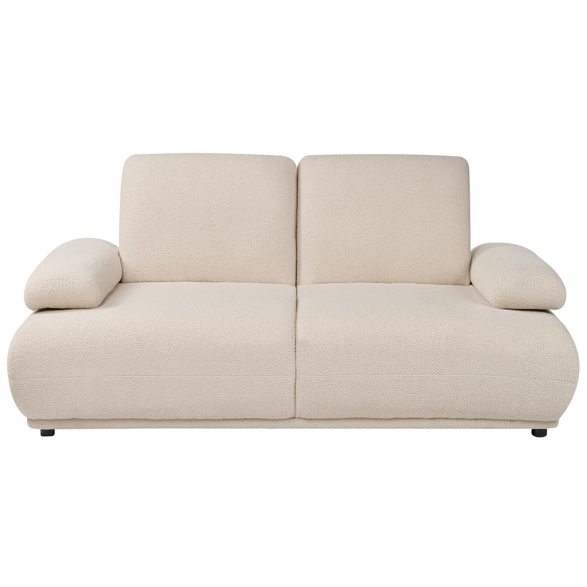 2-SITZER-SOFA Bouclé Beige Nacka - Beige/Braun, Textil (211/89/110cm) - Beliani