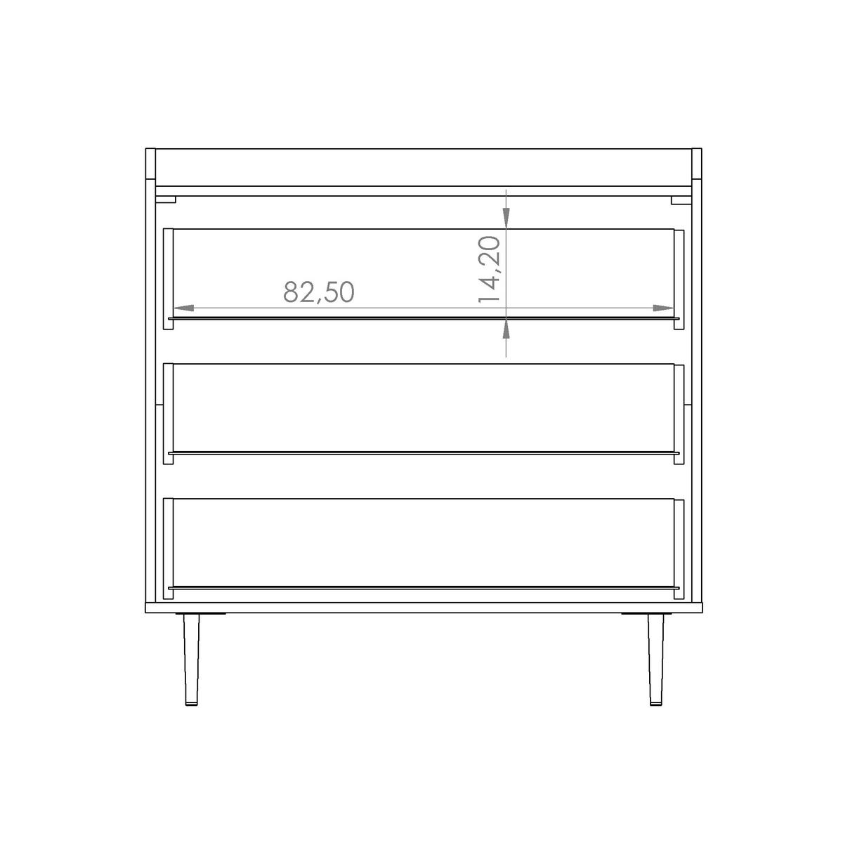 KOMMODE Vasilia mit 3 Schubladen, Brandy Castello - Eichefarben, Holzwerkstoff (90/90/45cm) - Beautysofa