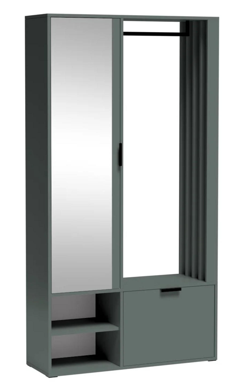 GARDEROBE MILANO UNI - Dunkelgrün, Holzwerkstoff (100/190/33cm) - Meblini
