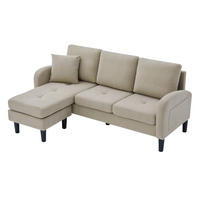 ECKSOFA Cordbezug mit modularer Chaiselongue Hellbraun 166/118/77 cm - Hellbraun, Textil (166/118cm) - Redom