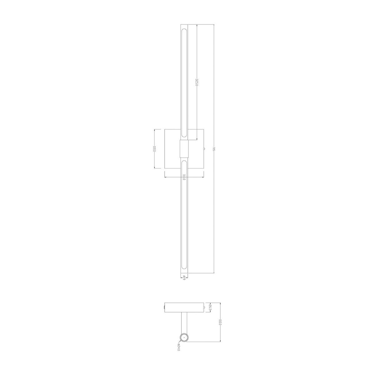 AKKU-WANDLEUCHTE inkl. Fernbedienung - 3-Stufen-Dimmer - Eisen - Schwarz, Metall (12/71/11cm) - home24
