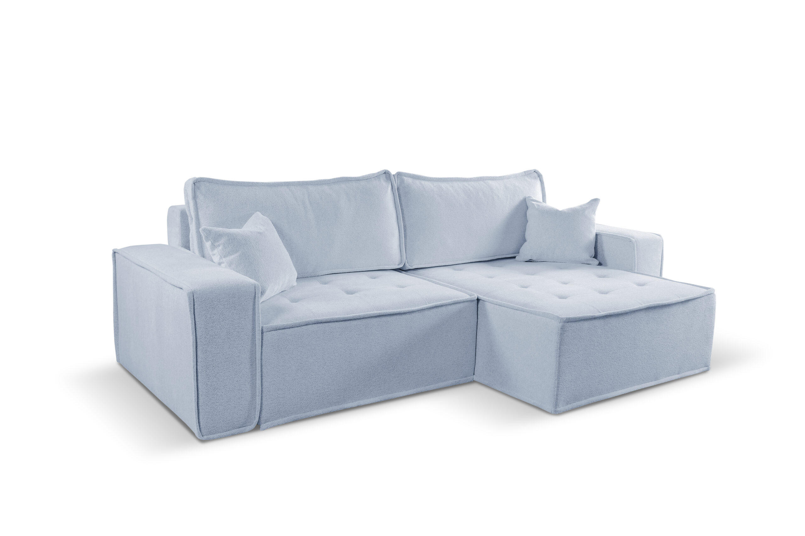 ECKSOFA Bohoo Mit Schlaffunktion Hellgrau Rechts - Hellgrau, Holz (248/140cm) - Kaiser Möbel