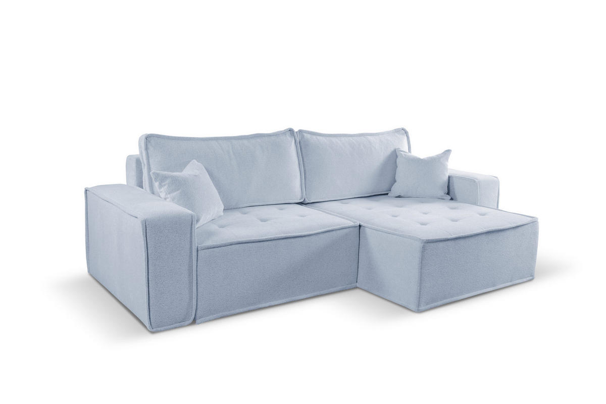 ECKSOFA Bohoo Mit Schlaffunktion Hellgrau Rechts - Hellgrau, Holz (248/140cm) - Kaiser Möbel