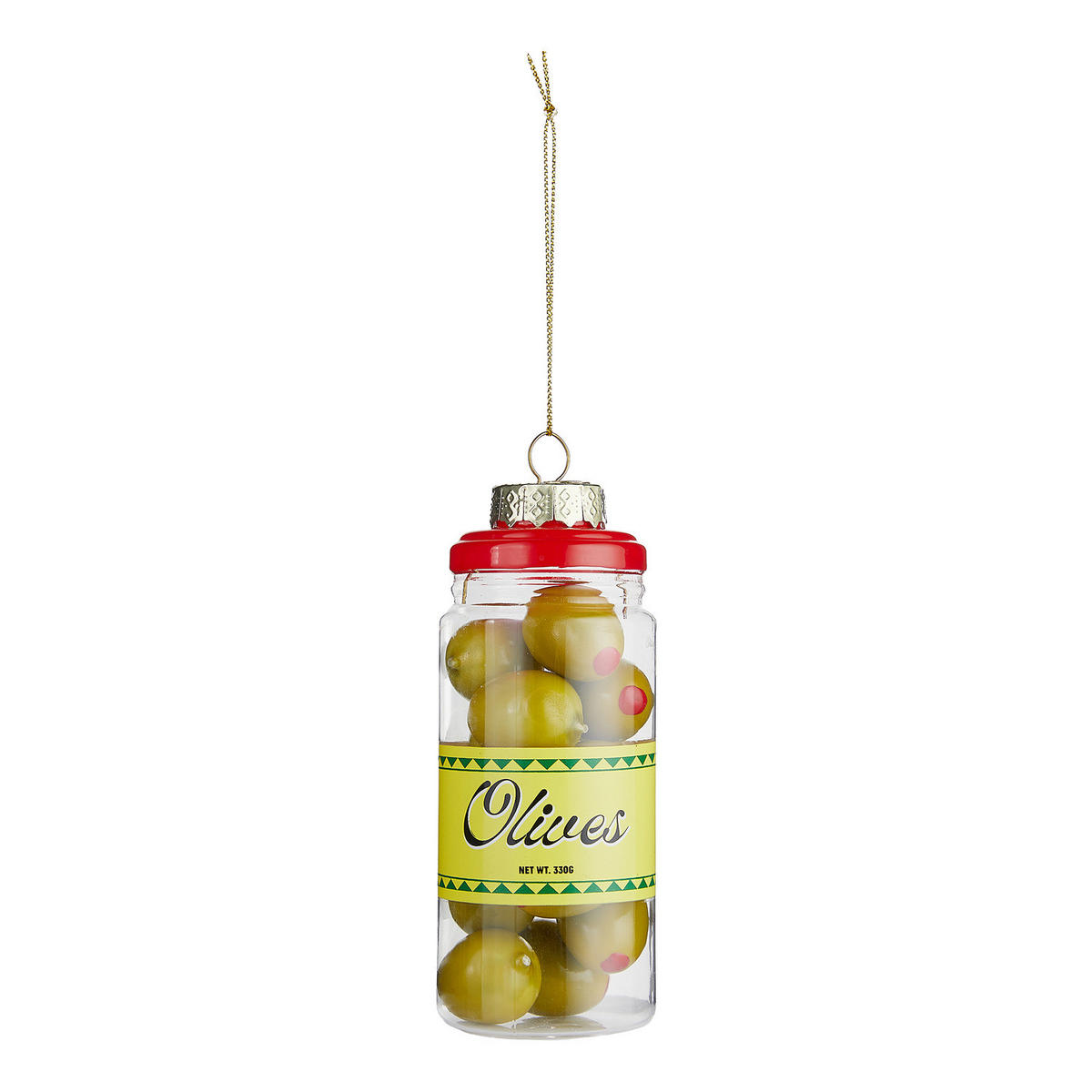 BAUMANHÄNGER Hang On Oliven im Glas - Grün, Glas (5/12/5cm) - Butlers