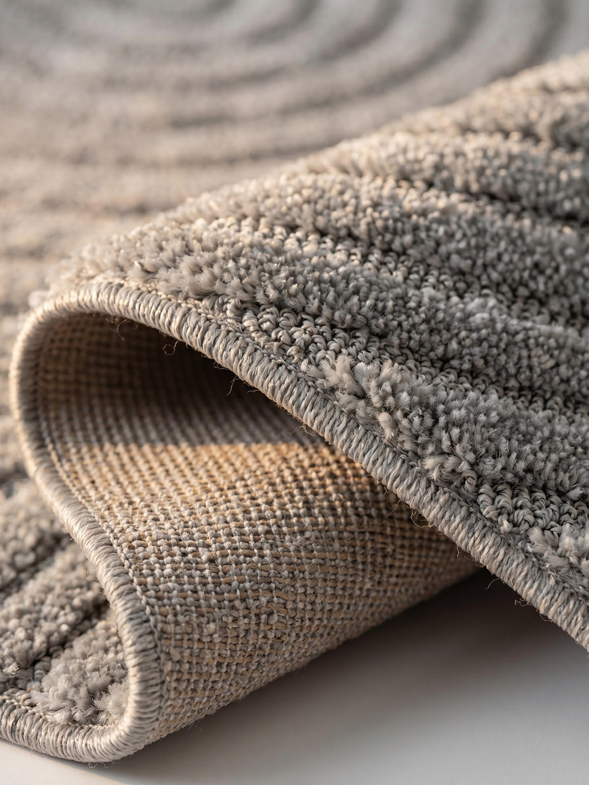 TEPPICH Wohnzimmer Hoch-Tief 3D-Effekt Organische Bögen mit 3D-Effekt OEKO-TEX 3D-Relief Boho Silber 200x290 – RIGI - Silberfarben, Textil (200/290cm) - KADIMA DESIGN