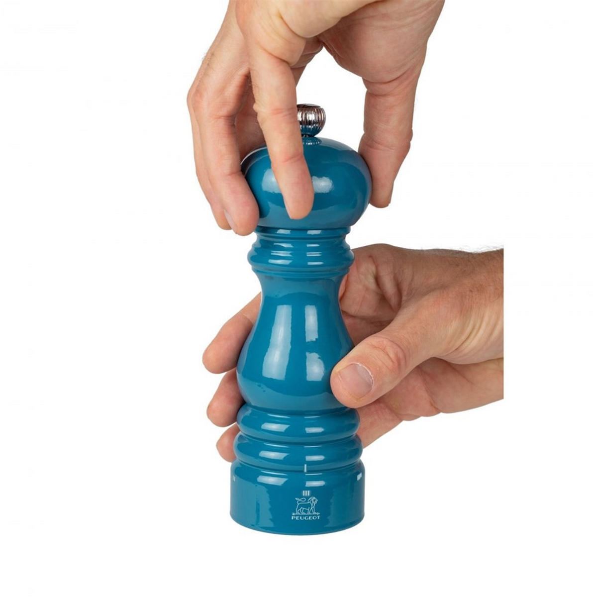 PFEFFERMÜHLE Paris uSelect 18cm Buchenholz Pazifikblau Stahlmahlwerk - Blau, Holz (5.9/18/5.9cm) - PEUGEOT