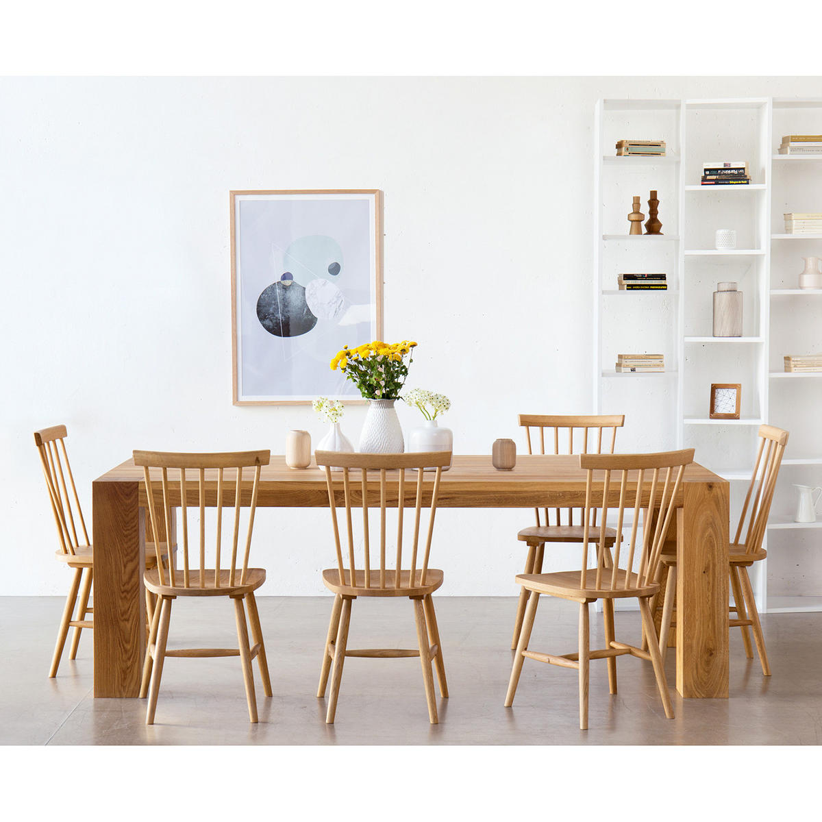 ESSTISCH - Eiche massiv - Eichefarben, Holz (100/281/75cm) - home24