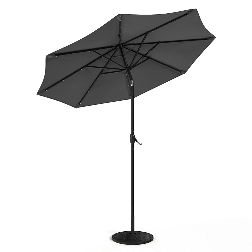 SONNENSCHIRM aus Polyester Metall mit Resin-Sockel Schwarz drehbar 360° neigbar 60° 3 x 2.4m Ø49 × 35 cm - Schwarz, Metall (300/240cm) - Livingandhome