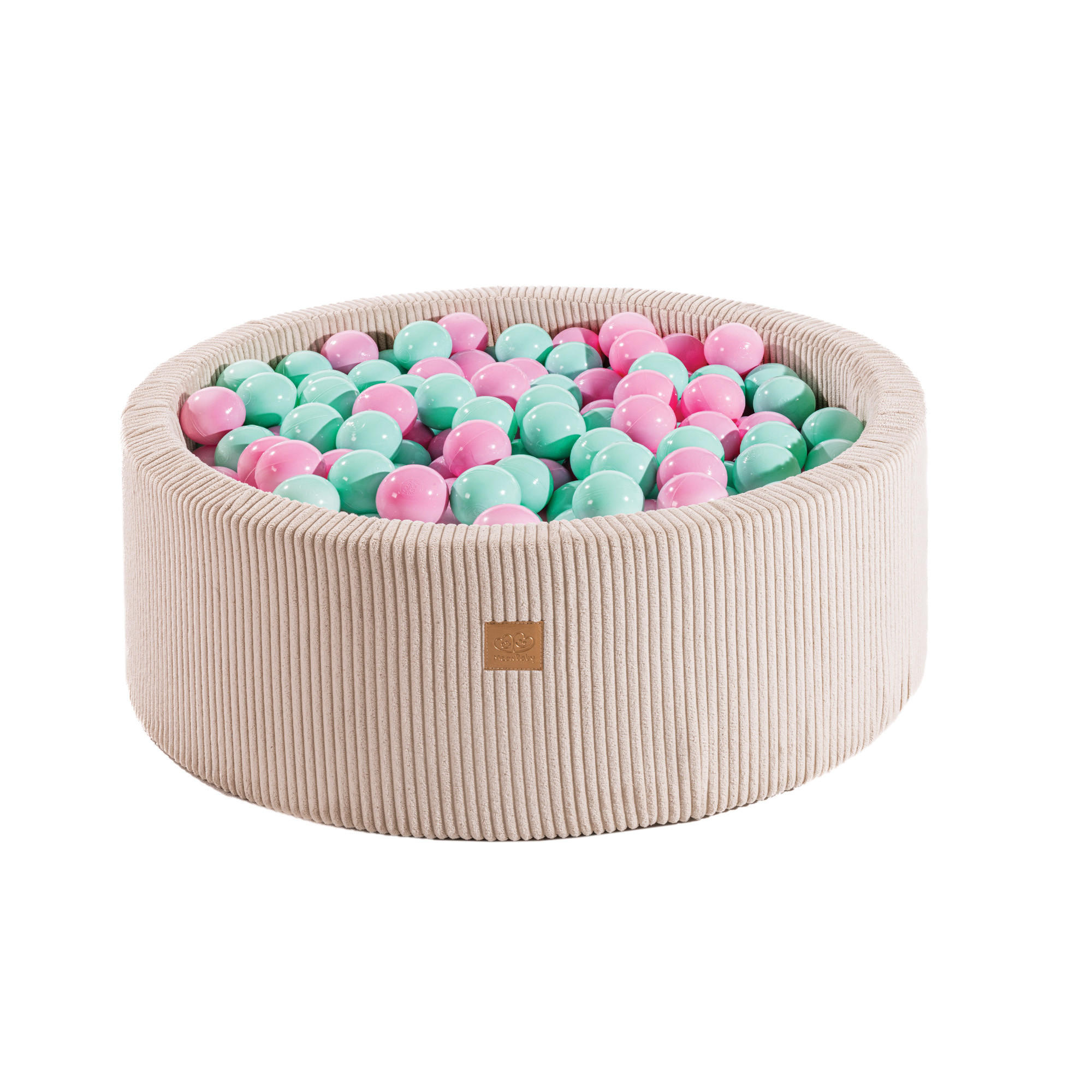 BÄLLEBAD für Kinder, Cord, Ecru - Ecru/Hellrosa, Textil (90/90/30cm) - MeowBaby