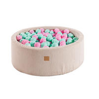 BÄLLEBAD für Kinder, Cord, Ecru - Ecru/Hellrosa, Textil (90/90/30cm) - MeowBaby