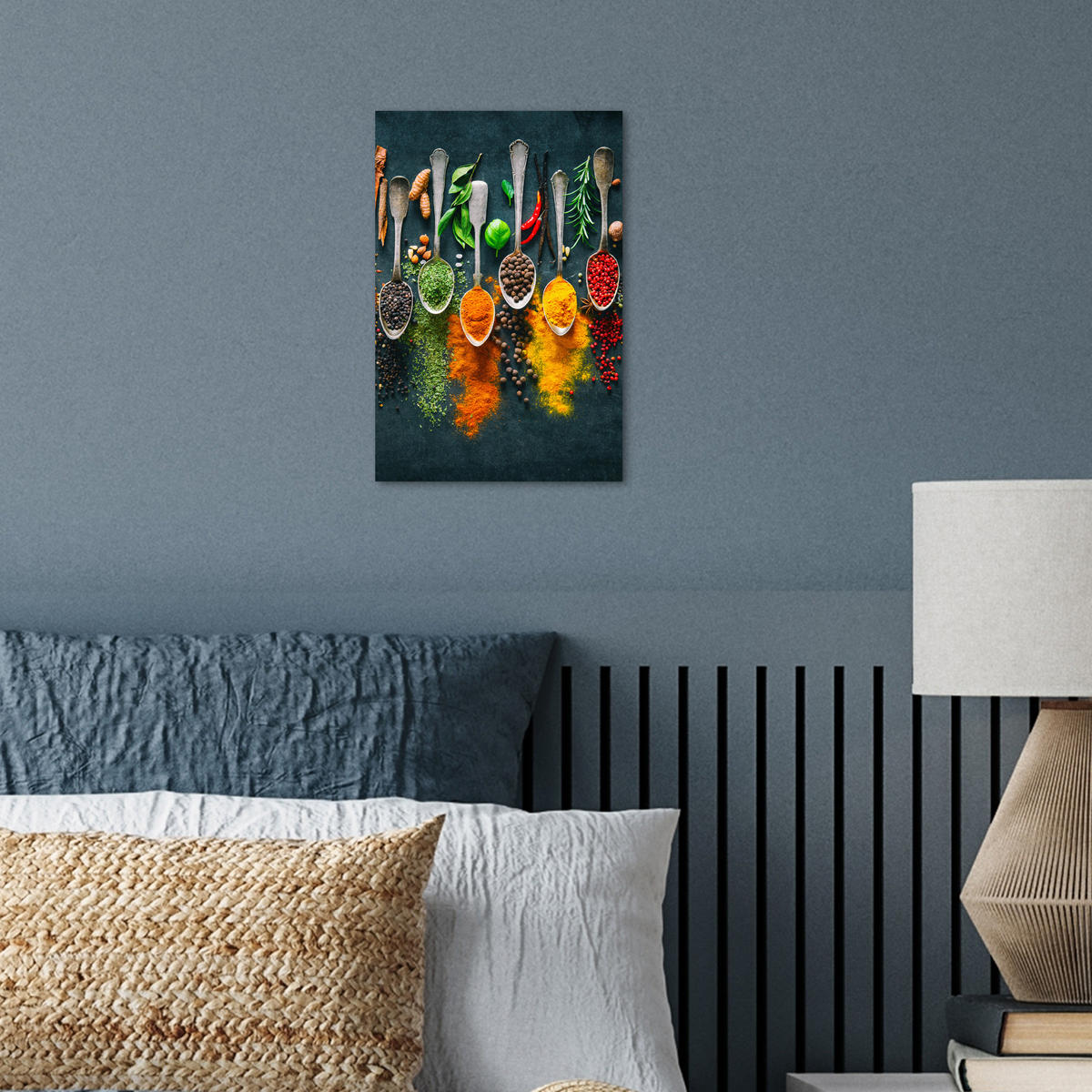 POSTER Kräuter - Gewürze - Löffel 20x30 cm - Currygelb, Papier (20/30/0.1cm) - MuchoWow