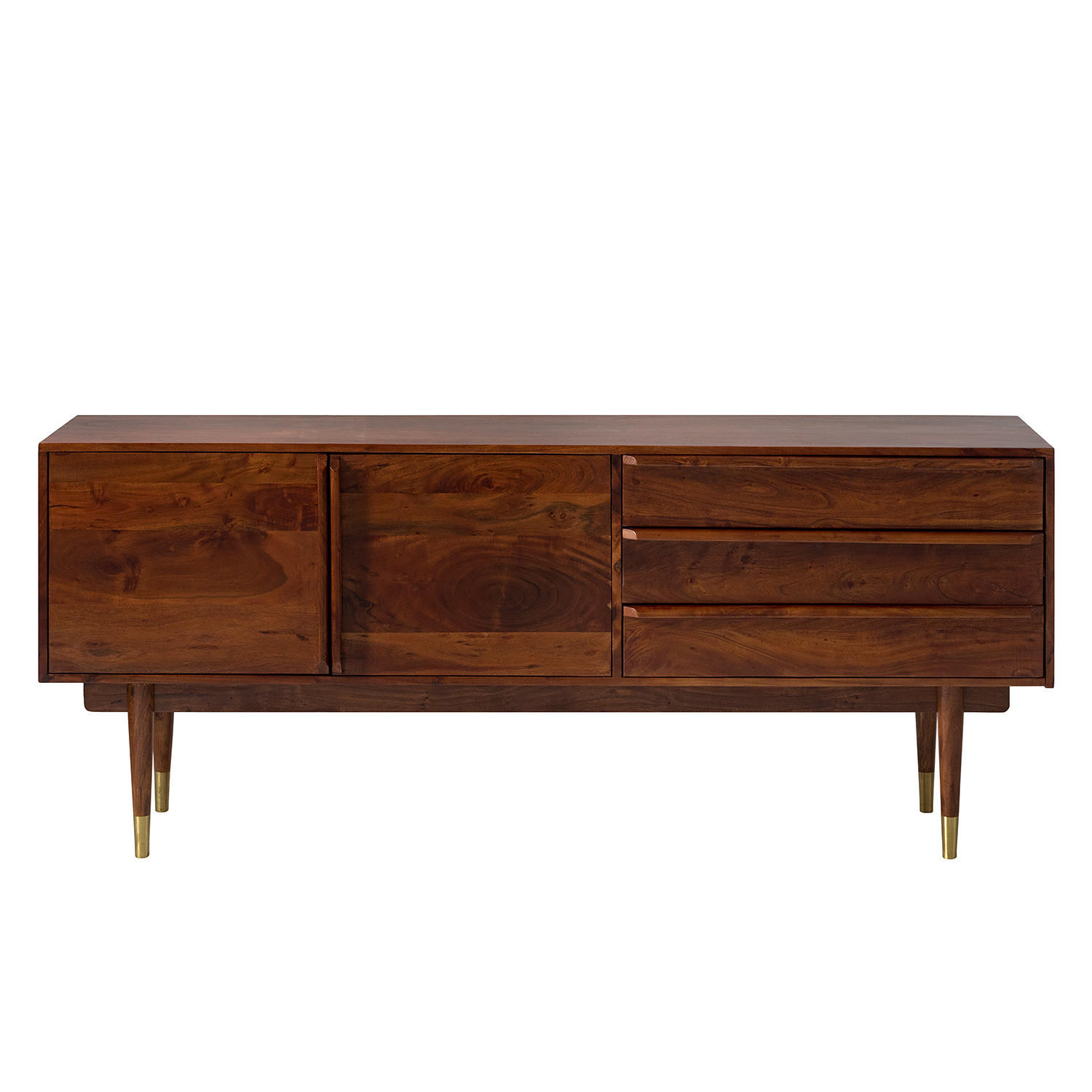 SIDEBOARD - Akazie massiv / Metall - Akaziefarben, Holz (180/80/42cm) - home24