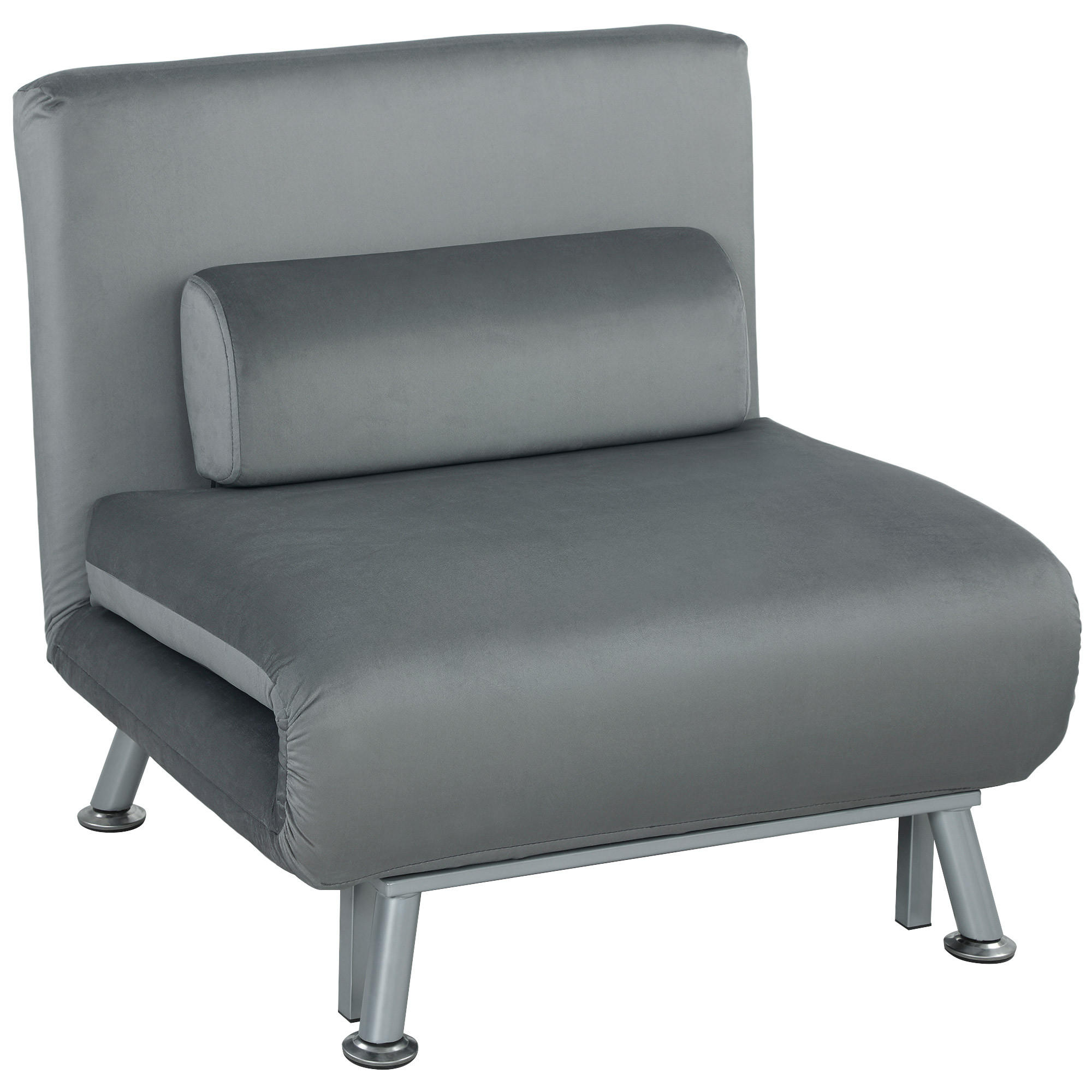 SCHLAFSESSEL mit Bettfunktion 75L x 70B x 75H cm Grau - Grau, Kunststoff (70/75/75cm) - HOMCOM