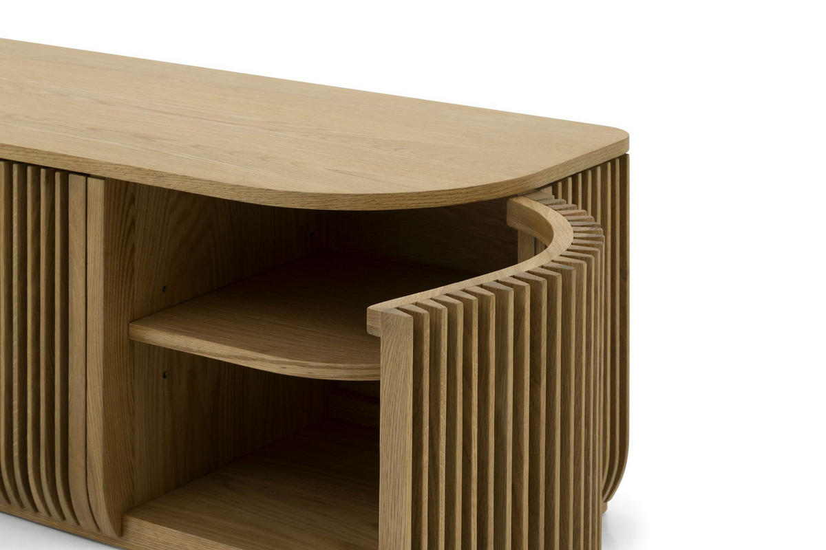 TV-MÖBEL Franz, Natur Massiveiche - Beige, Holz (45/45/175cm) - WOODEK