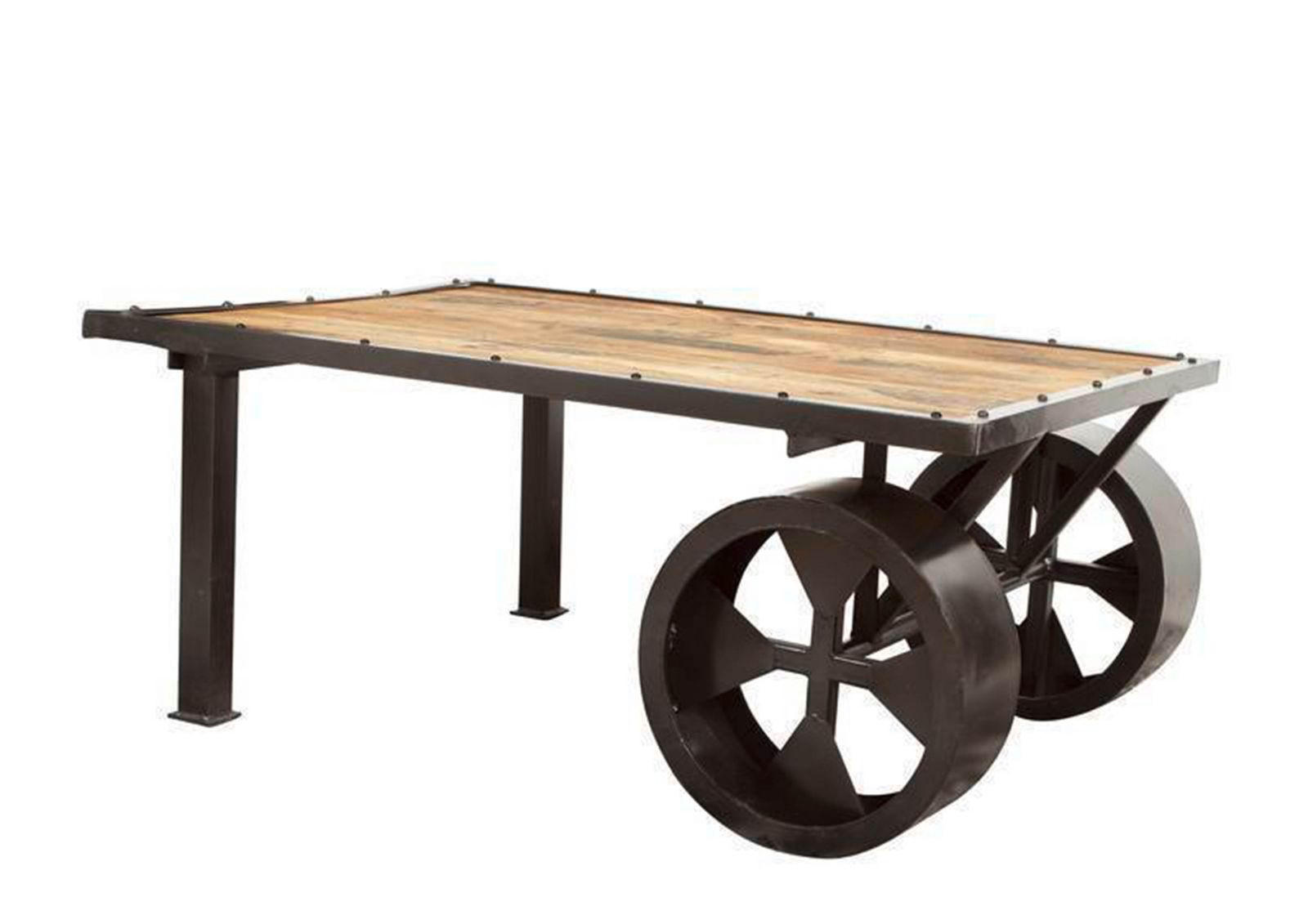 COUCHTISCH Mango 110x80x45 natur lackiert RAILWAY #133 - Hellbraun/Braun, Holz (110/80/45cm) - Massivmoebel24
