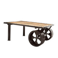 COUCHTISCH Mango 110x80x45 natur lackiert RAILWAY #133 - Hellbraun/Braun, Holz (110/80/45cm) - Massivmoebel24