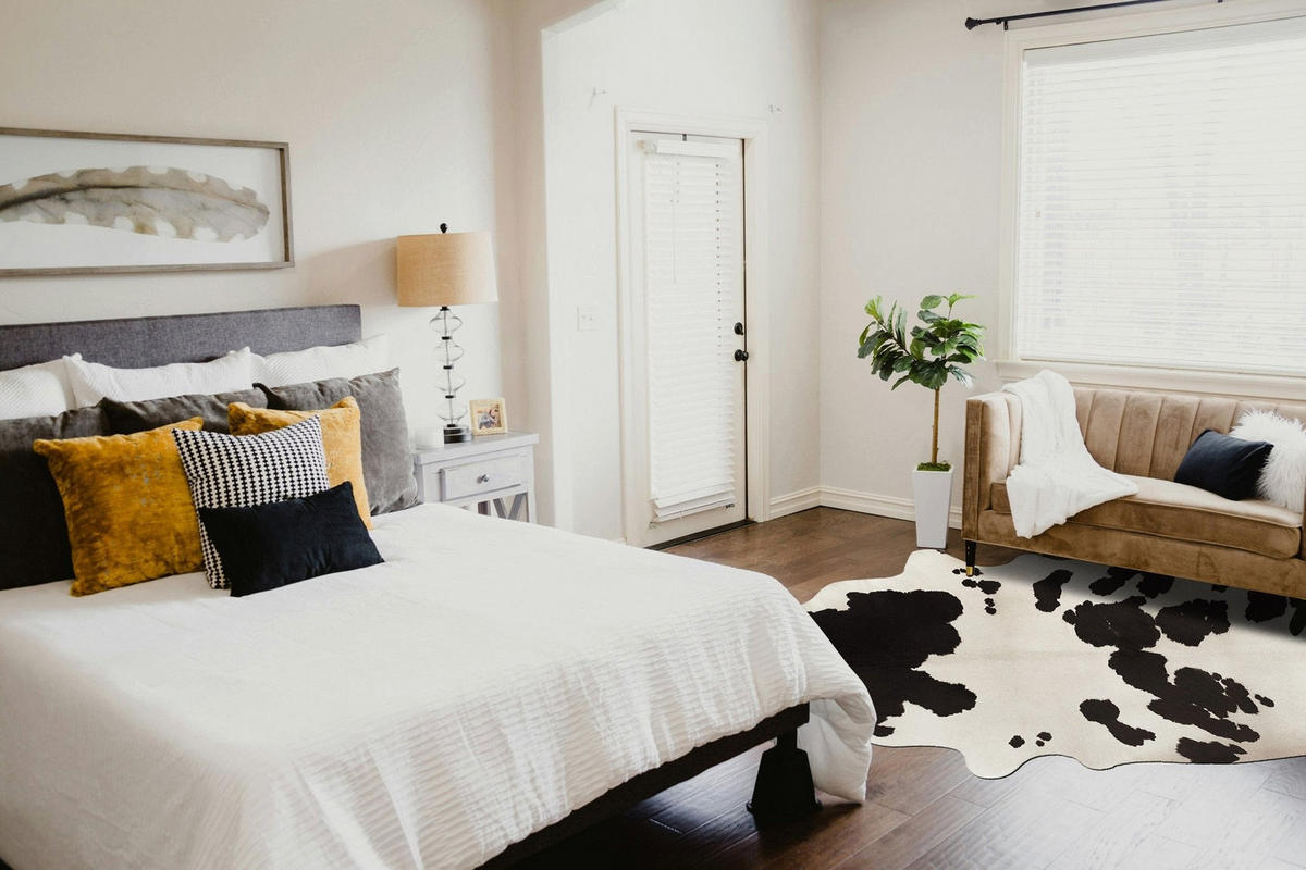 TEPPICH im Kuhfell-Stil schwarz - Schwarz, Textil (155/190cm) - AFK Living