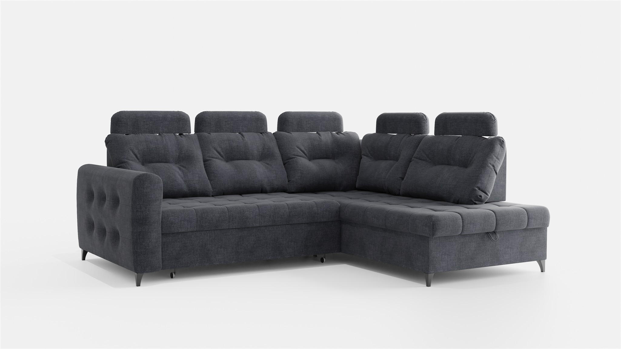 Fun Möbel Ecksofa Dunkelgrau 250x200 cm