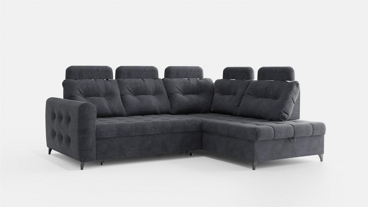 ECKSOFA Wendie - Dunkelgrau, Holzwerkstoff/Textil (250/200cm) - Fun Möbel