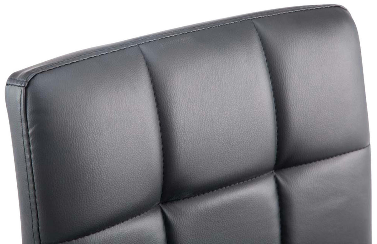 DREHSTUHL 4er Set Lederlook schwarz - Chromfarben/Schwarz, Textil/Metall (44/74/49cm) - CLP