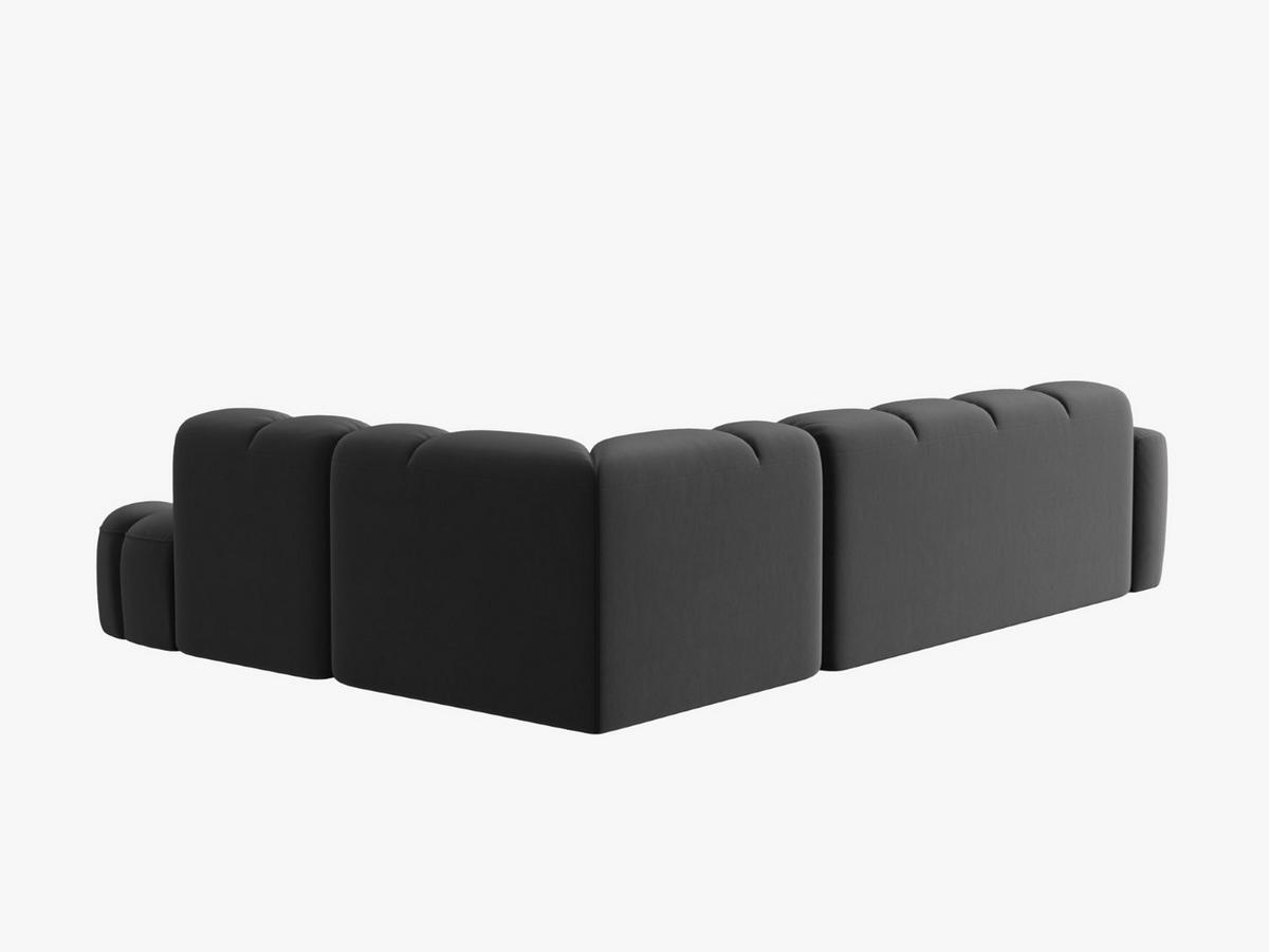 ECKSOFA rechts Lisa aus Samt dunkelgrau 5 Sitzplätze - Dunkelgrau, Textil (234/293cm) - Micadoni