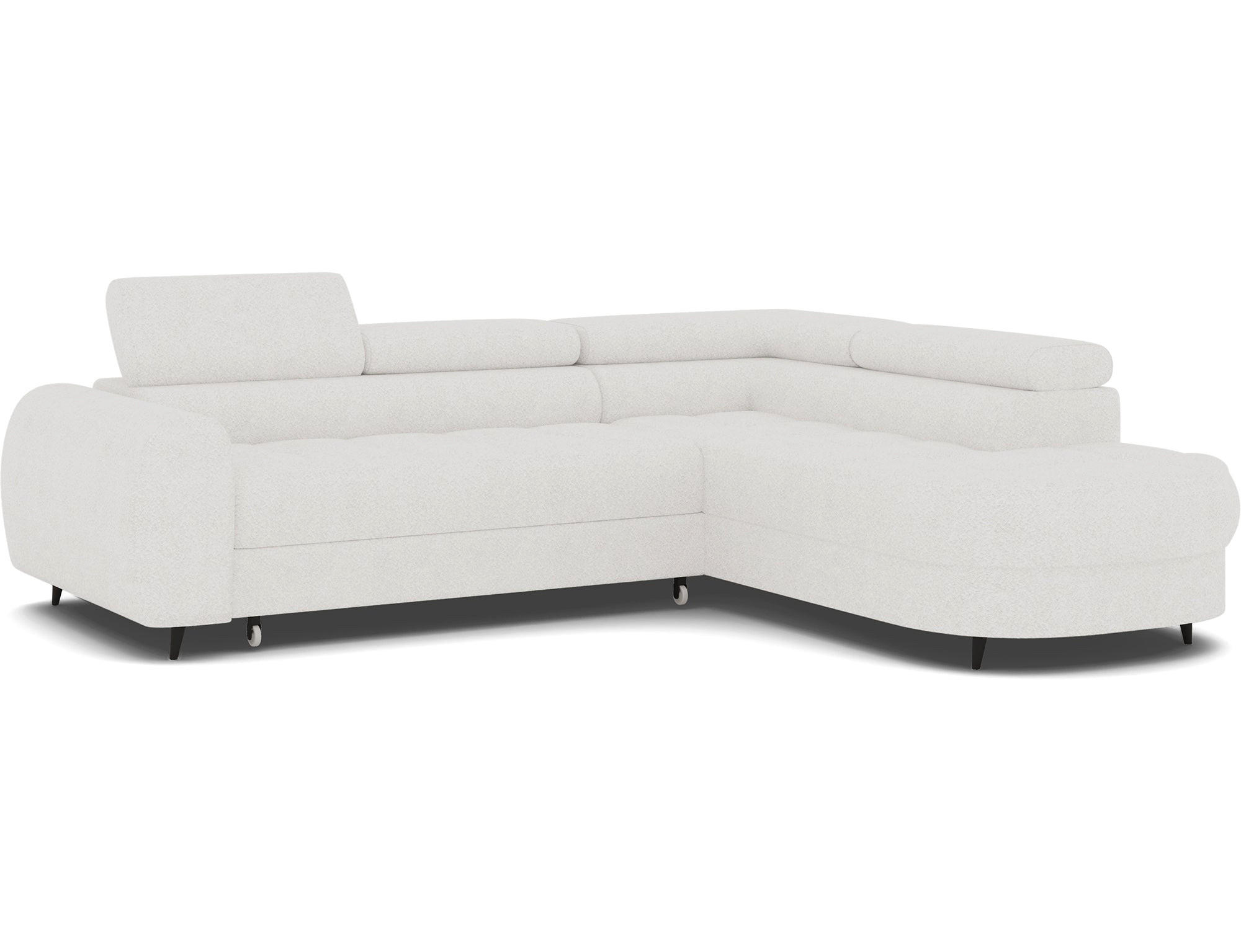 ECKSOFA Vesteria mit Schlaffunktion und Bettkasten – Modernes Design, verstellbare Kopfstützen und hoher Sitzkomfort - Weiß, Kunststoff (279/72cm) - Wohnideebilder