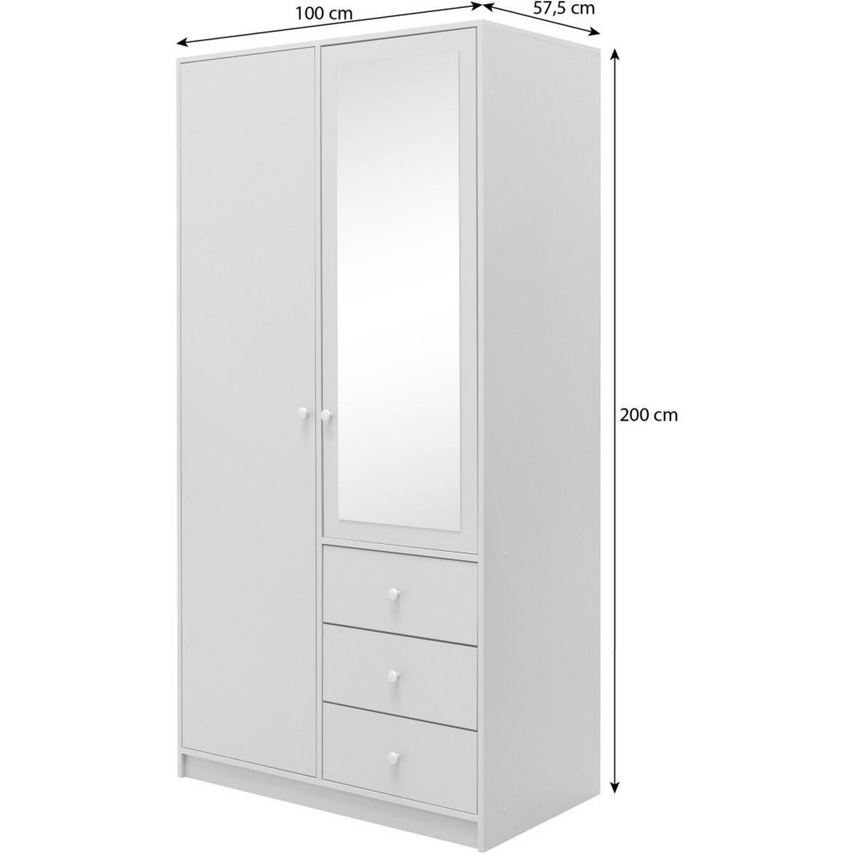 DREHTÜRENSCHRANK Solea Lux mit 2 Türen und 3 Schubladen, Pflaume - Pflaume/Goldfarben, Holzwerkstoff (100/200/57.5cm) - Beautysofa