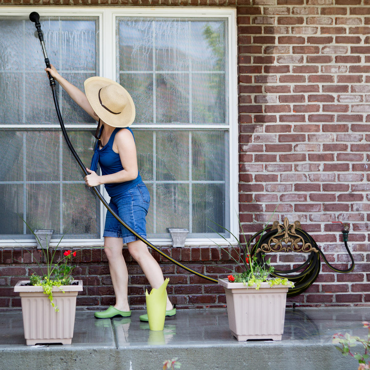 DRŽIAK hadice - medená, kov (29/16/14cm) - Relaxdays