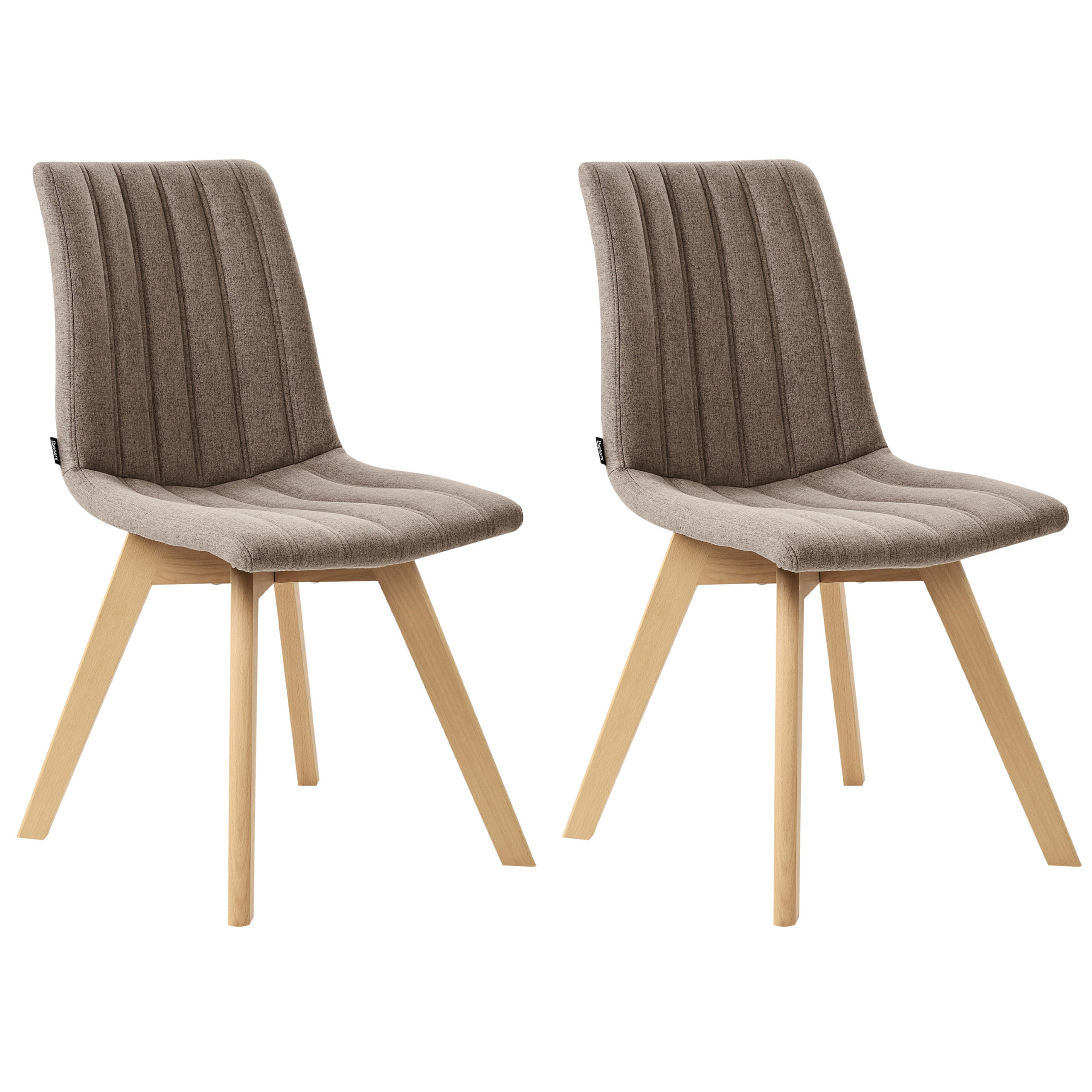 ÉTKEZŐSZÉK 2 darabos Szett Szövet Barna Calgary - barna, textil (48/86/56cm) - Beliani