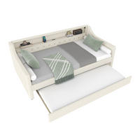 POLSTERBETT 90/200 cm in Beige mit LED-Beleuchtung und USB-Anschlüssen - Beige, Textil (90/200cm) - Flora Grace