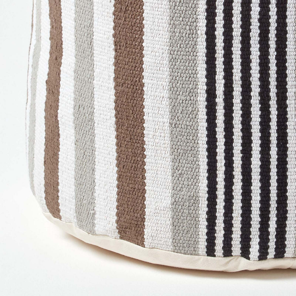 SITZPOUF rund mit Streifenmuster, 40/40/45 cm - Grau, Textil (45/40/45cm) - Homescapes