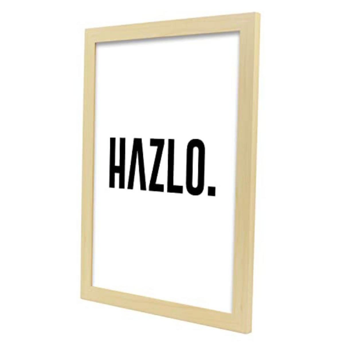POSTER Set mit 4 Leidenschaft TypografieStil A3 Rahmen aus hellem Holz - Beige, Papier (29.7/3cm) - Nacnic