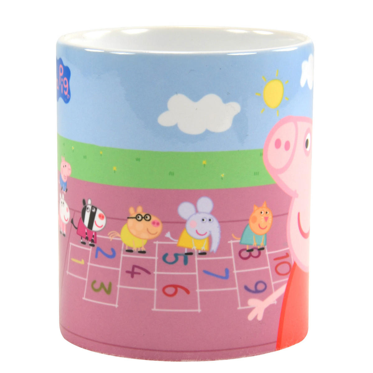 BECHER Peppa Wutz Spielfeld Mehrfarbig 320 ml - Multicolor, Keramik (0.32L) - United Labels