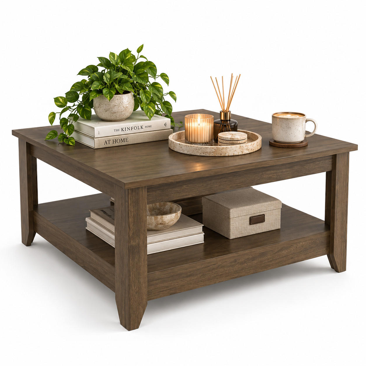 Decorotika Couchtisch Braun 90x46.8x90 cm