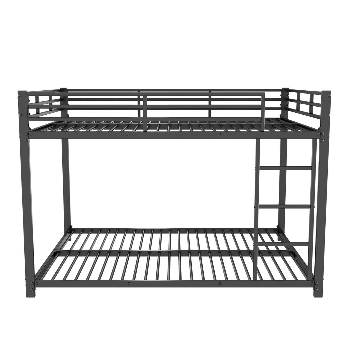 ETAGENBETT 140/200 cm Schwarz aus Metall mit Sicherheitsleisten - Schwarz, Metall (140/200cm) - OKWISH