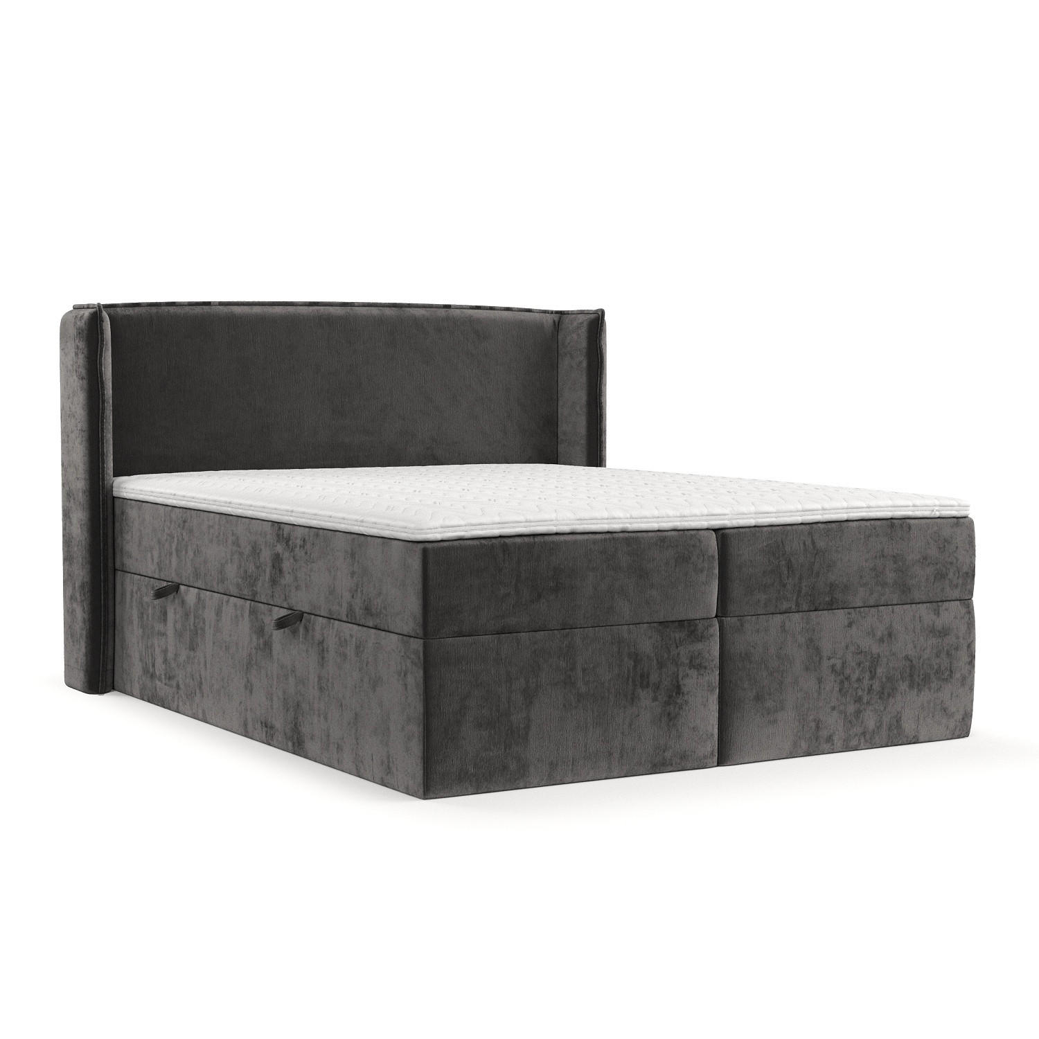 BOXBETT Viva 180/200 cm Anthrazit im Lotta Stoff - Anthrazit/Schwarz, Holz/Holzwerkstoff (180/200cm) - AltaBeds