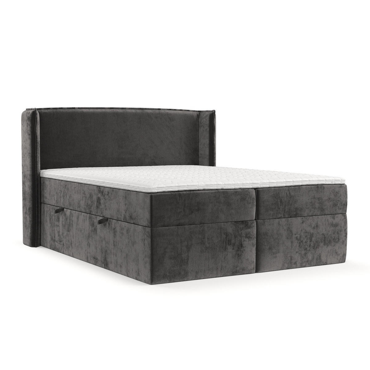 BOXBETT Viva 180/200 cm Anthrazit im Lotta Stoff - Anthrazit/Schwarz, Holz/Holzwerkstoff (180/200cm) - AltaBeds